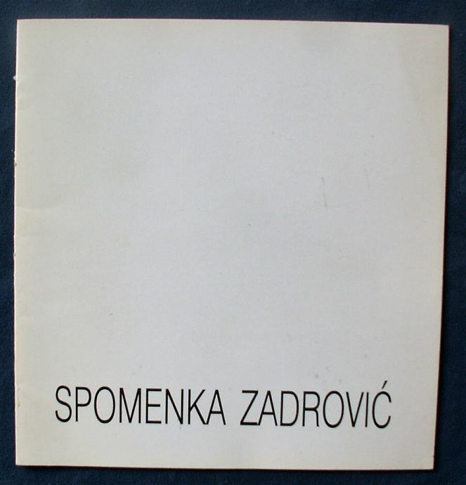 VODE SLIKE CRTEŽI Spomenka Zadrović Katalog izložbe Sisak 1996