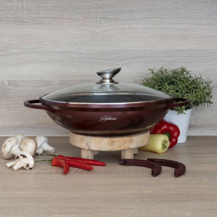 Platinum Collectoin mramorna tava s poklopcem, WOK, 32 cm