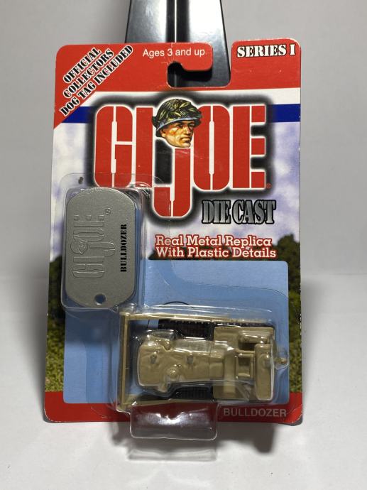 GI Joe Series1 Bulldozer Diecast with Dog Tag Mint in Box 2001...A8