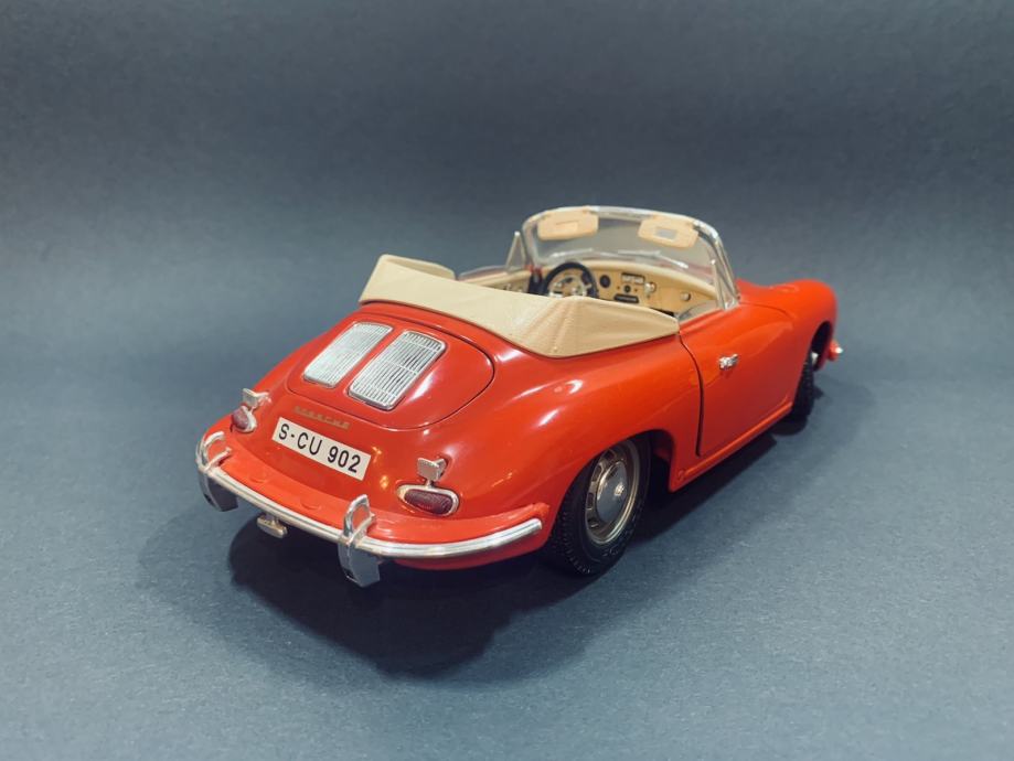 Porsche 356 B Cabrio Iz 1961. Burago 1:18 Italy Autic Diecast Model