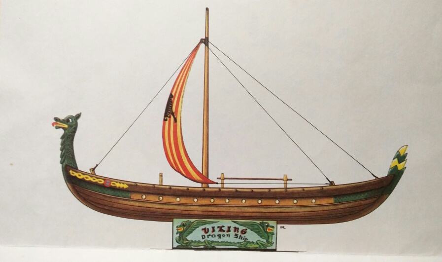 Maketa Viking Dragon Ship "DRAKKAR", plastika, 1:60, "Smer" Prag