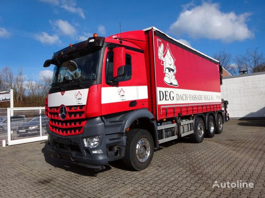 MERCEDES-BENZ Arocs 4145 8x4 Tarp + Crane Hiab X-Hipro 408 E-6, 2018 god.