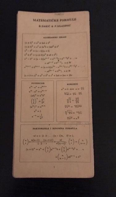 MATEMATIČKE FORMULE