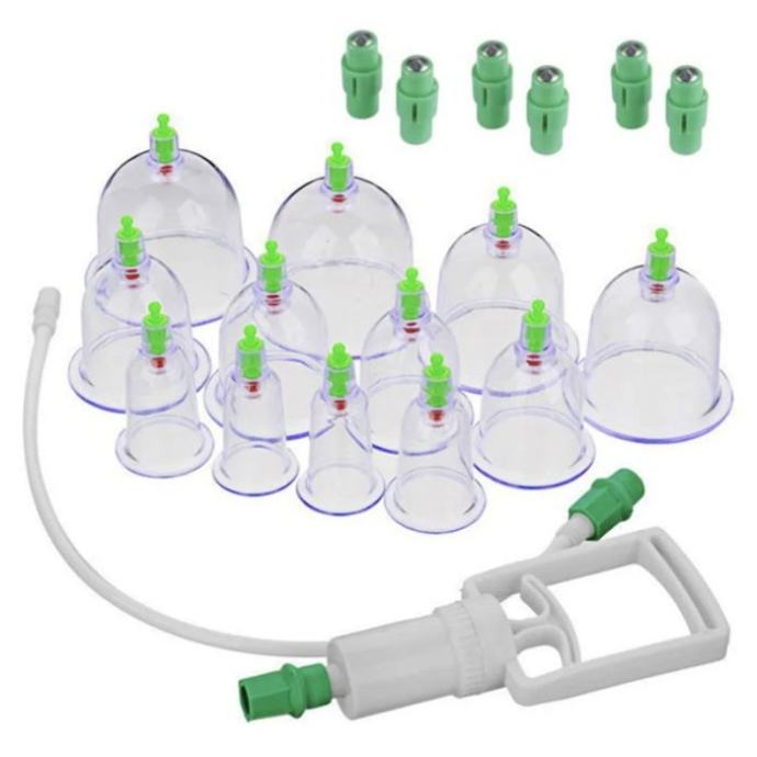 Cupping set s pumpom, 12 plastičnih čašica- Medical Direct