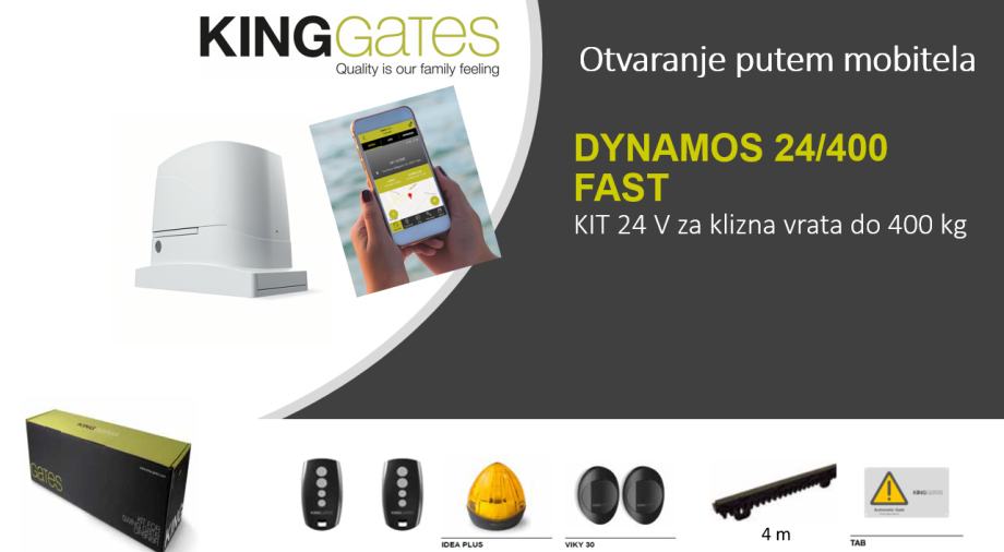 MOTOR ZA KLIZNA DVORIŠNA VRATA KING GATES Dynamos 24/400 FAST