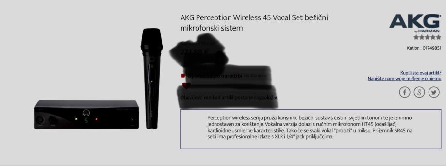 AKG Perception Wireless 45 Vocal Set bežični mikrofonski sistem