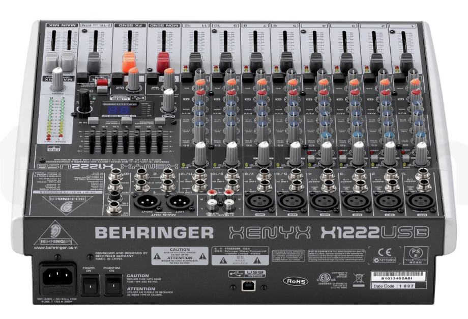 Behringer xenyx x1222usb подключение к компьютеру