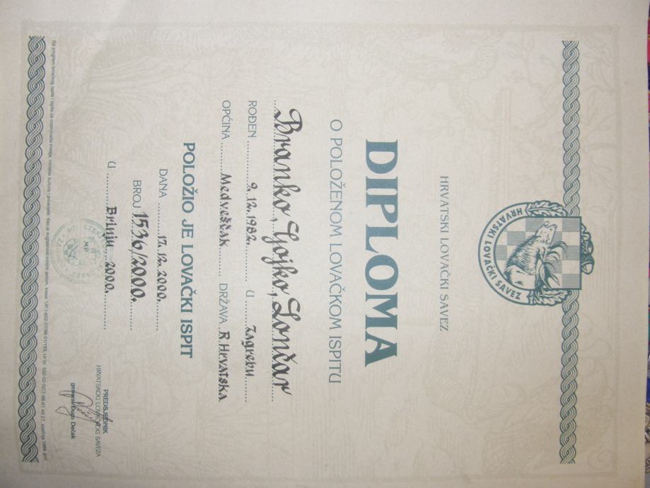 lovački savez-diploma