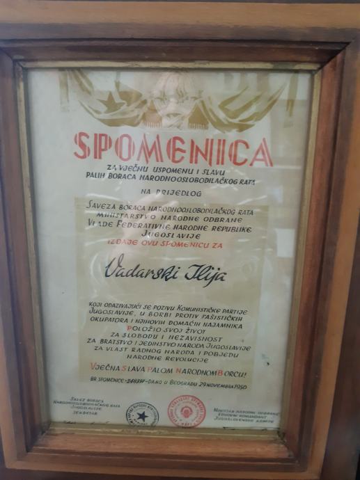 Spomenica iz 1941.godine,original potpis