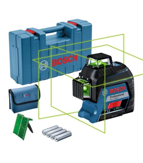 BOSCH GLL 3-80 G PROFESSIONAL Linijski laser v kovčku za prenašanje s