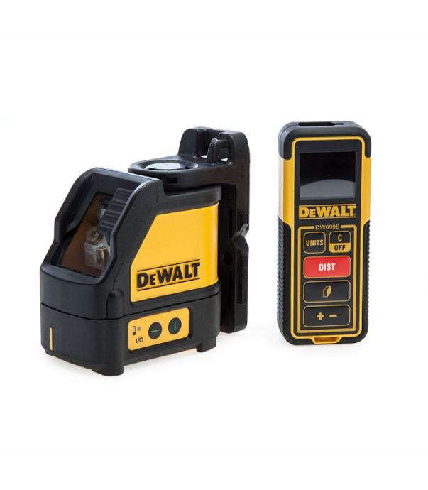 DEWALT Križni linijski laserski nivelir DW0889CG + Laserski merilnik D