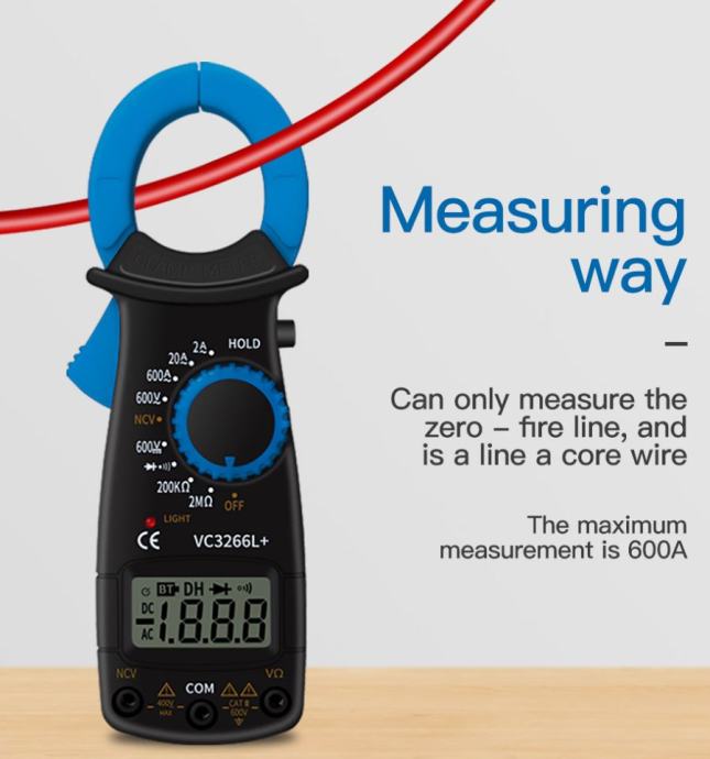 Kliješta strujna Clamp Meter digitalni multimetar LCD1999 struja ~600A