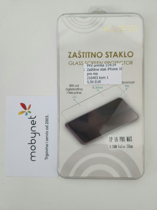 iPhone 16 Pro Max zaštitno staklo zaštita za ekran