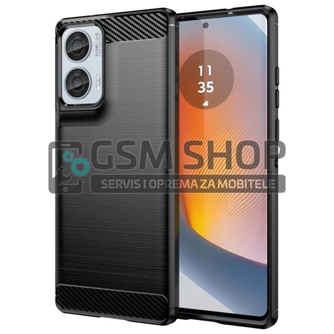 Carbon brush TPU silikonska maska za Motorola Moto G85 5G crna