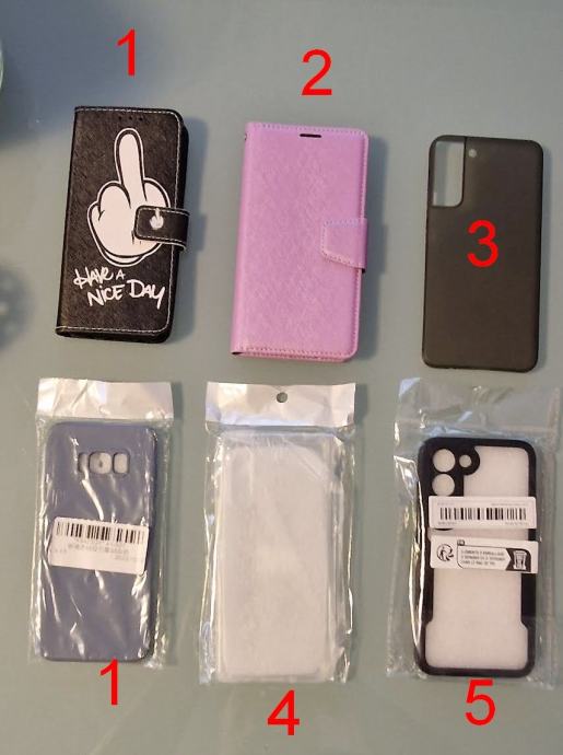 NOVE futrole/maskice (6 kom.) za Samsung S8, S22+, S23 = zajedno 15 €