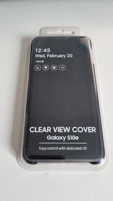 Original maskica Samsung Galaxy S10e Clear view cover crna