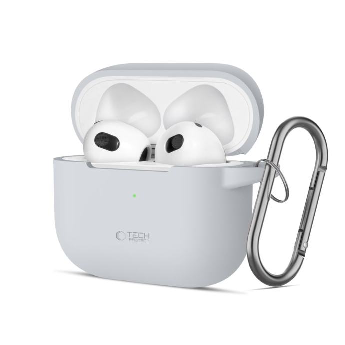 TECH-PROTECT SILICONE HOOK zaštita za APPLE AIRPODS 3 (CRAYON GREY)