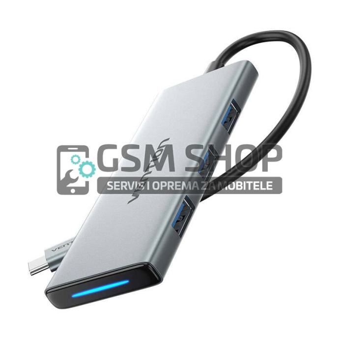 Vention Hub USB-C na HDMI, 3x USB 3.0, SD, TF, PD