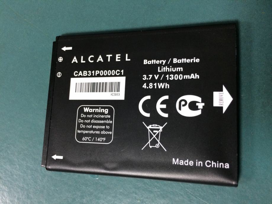 ** Baterija "ALCATEL" - CAB31P0000C1 - 3,7V/1300mAh 4.81Wh  **