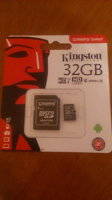 KINGSTON MICRO SD CARD 32 GB CLASS 10 HD VIDEO + SD ADAPTER