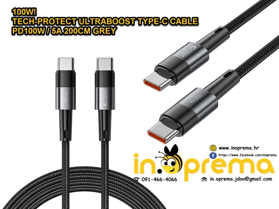 100W 5A TIP C KABEL TYPE C 2 METRA ULTRA BRZI KABEL PD ORIGINAL 2M