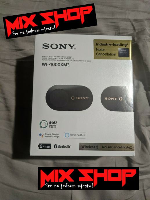 PERFEKTNE SONY WF-1000XM3 CRNE Bežične/Bluetooth/Wireless Slušalice