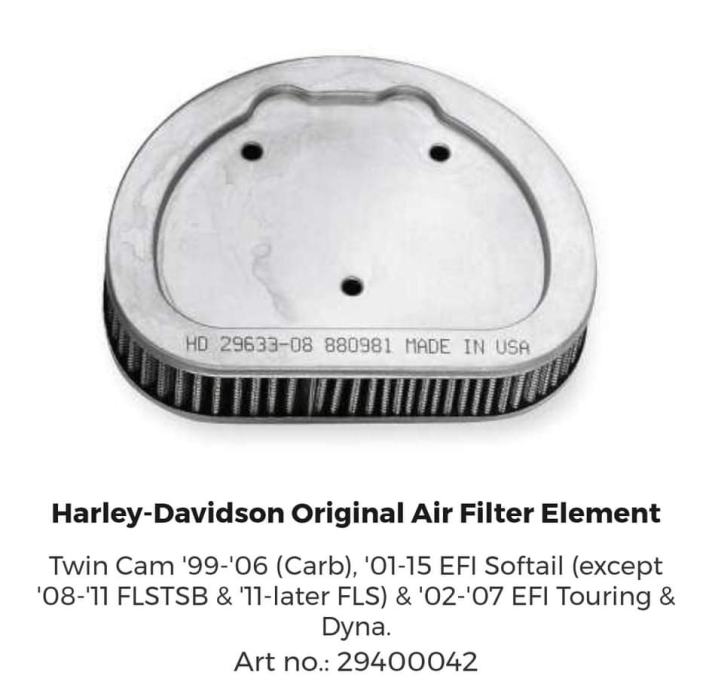 Harley Davidson Twin cam filter, NOV