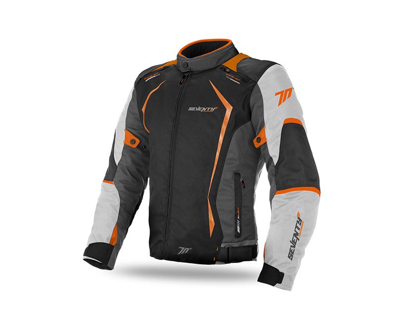 Motoristička jakna SEVENTY DEGREES Racing Man Black Orange