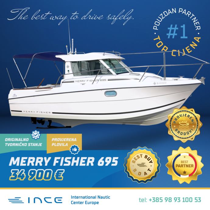 MERRY FISHER 695, YANMAR 140, TROLING, BIMINI, EL. WINCH, TOP STANJE