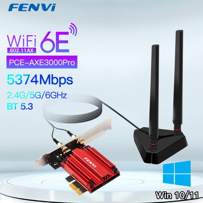 FENVI Wi-Fi 6E 5374Mbps AX210 PCI Express kartica za stolno računalo