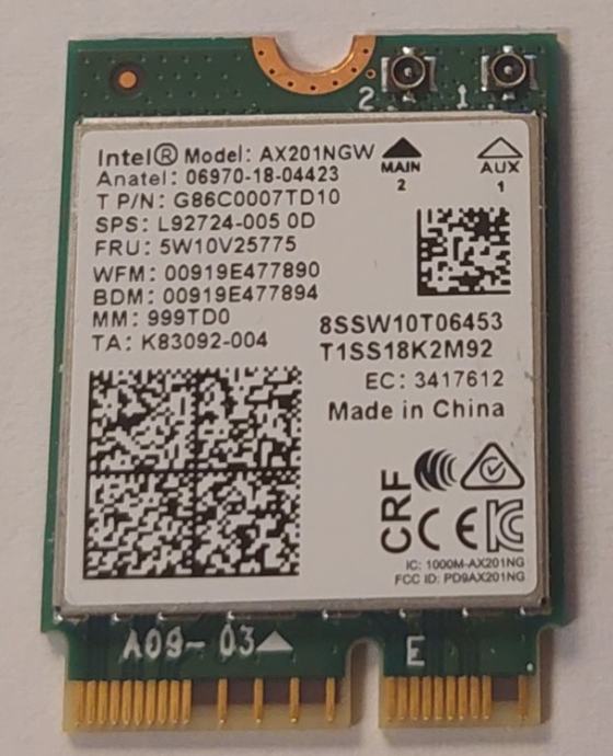 Intel Ax201ngw Wi Fi 6 Ax201 Wireless Card 4261