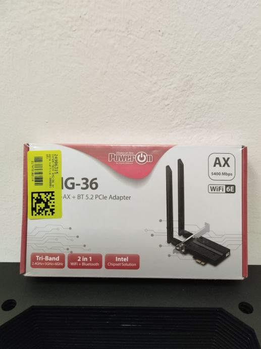 WIFI 6E & Bluetooth 5.2 PCIe adapter Intel AX210 - DMG-36 PowerOn