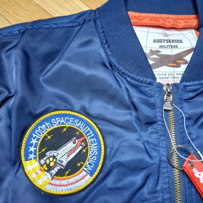 NASA Ma-1 Bomber Jacket - L - SAMO 250KN / Blue /