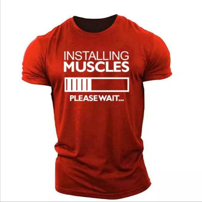 Majca fitness T shirt "Installing Muscles"