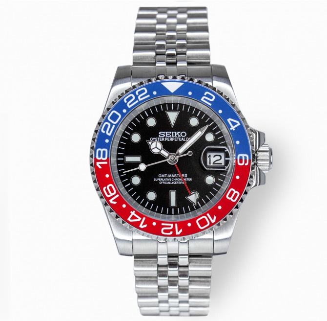 Seiko MOD GMT-MASTER 'PEPSI' 40MM  - **NOVO**