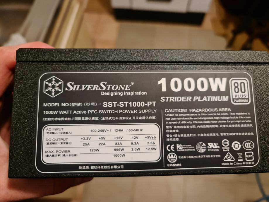 つやあり SilverStone PC電源 1000W 80PLUS PLATINUM SST-ST1000-PTS