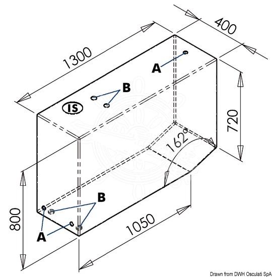 Brodski spremnik za pitku vodu 390l 800x1300x400 - tankovi za vodu