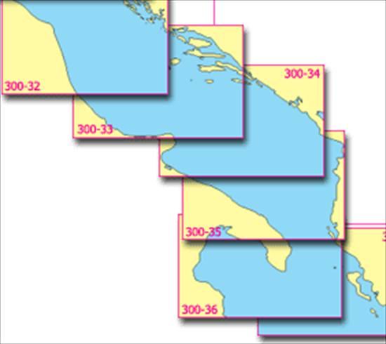 Pomorska karta 300-33 (Pescara-Split) - kursne nautičke karte