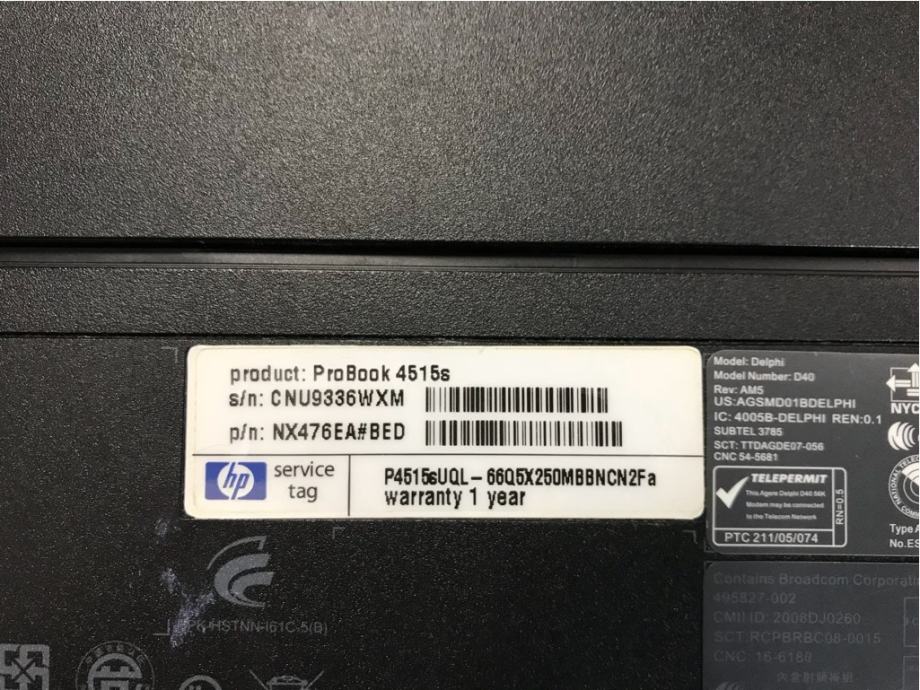 Прошивка bios hp probook 4515s