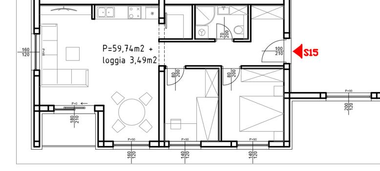 3-SOBNI STAN S/15, 62,35 m2, u Zaprešiću, 2.kat, zgrada 2, novogradnja (prodaja)