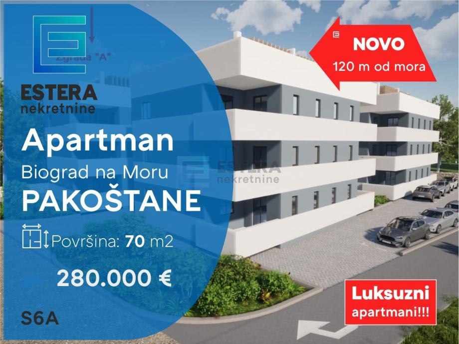 Apartman PRODAJA Pakoštane 70 m2 II kat A