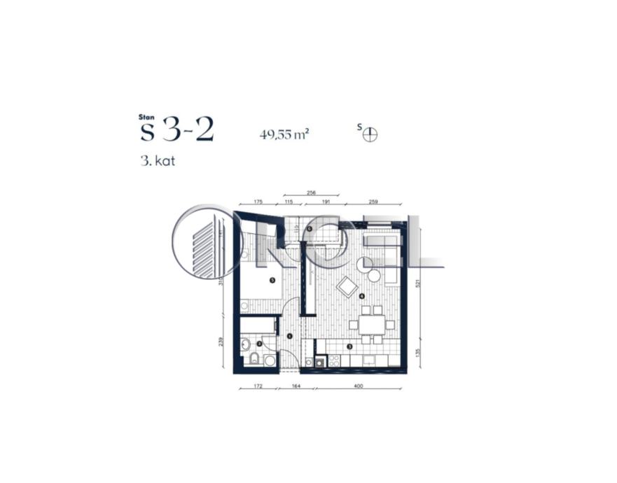 Dvosobni stan, Zagreb, Črnomerec, NKP 49.55 m2, Novogradnja (prodaja)