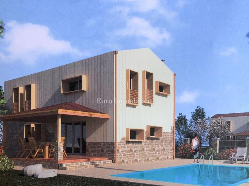 Istra-Cerovlje, nova kuća 120m2, bazen, okućnica, parking! (prodaja)