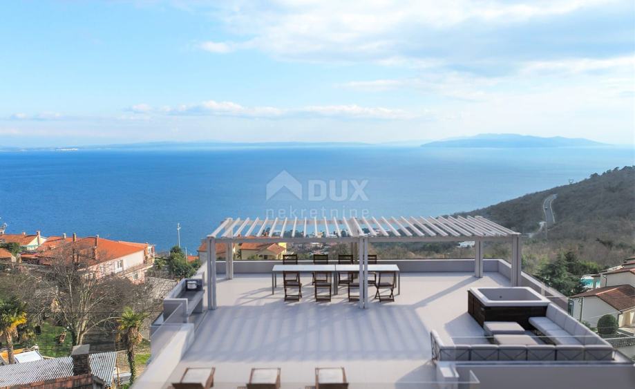 OPATIJA, BREGI - penthouse 100m2 s panoramskim pogledom na more i baze (prodaja)