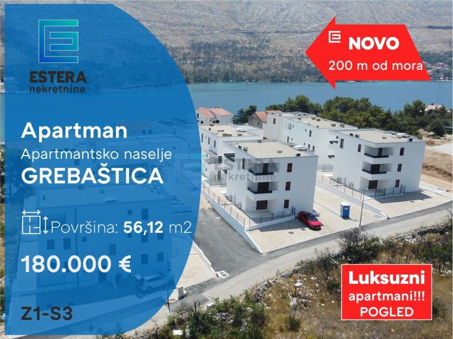 PRODAJA apartman Grebaštica 56,12 m2, 200 m od mora, parking