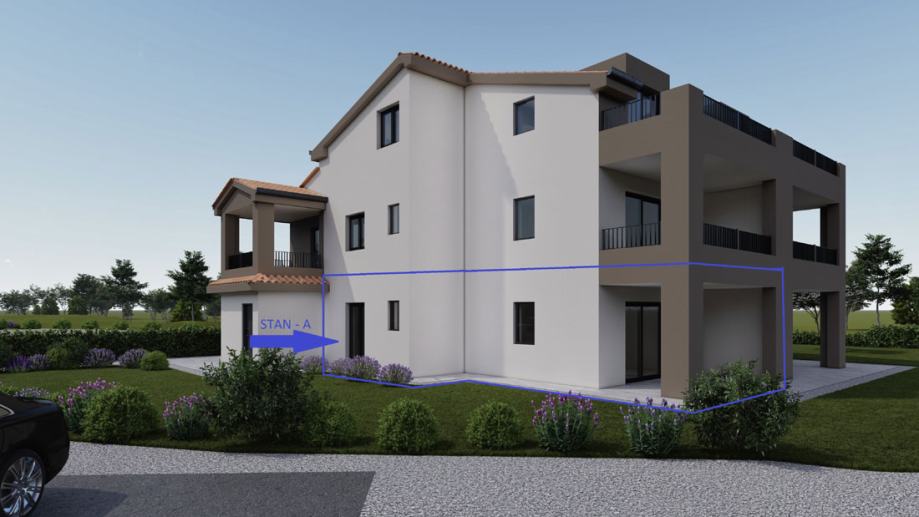 Stan: Poreč, 50 m2, novogradnja, prizemlje + vrt 360 m2 (prodaja)