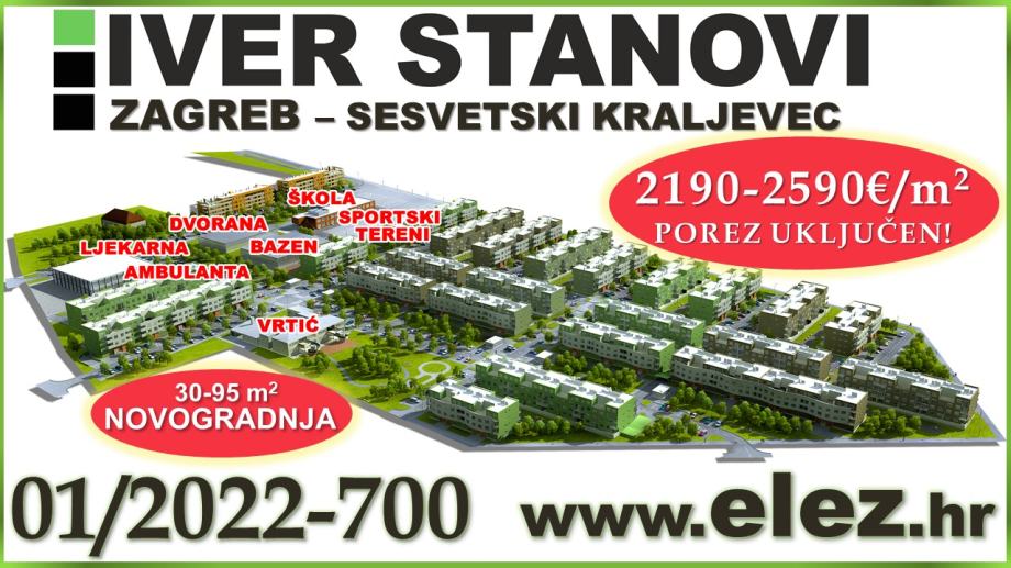 Stan: Zagreb (Sesvetski Kraljevec), 51.58 m2, novogradnja (prodaja)