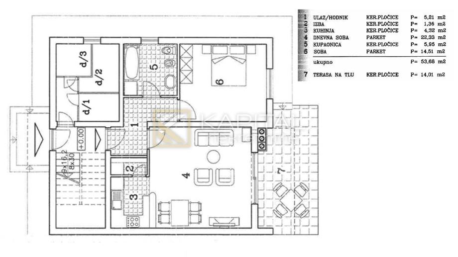 Teren, Jurdani - Permani, građevinska dozvola, 6 stanova, 150.000€!