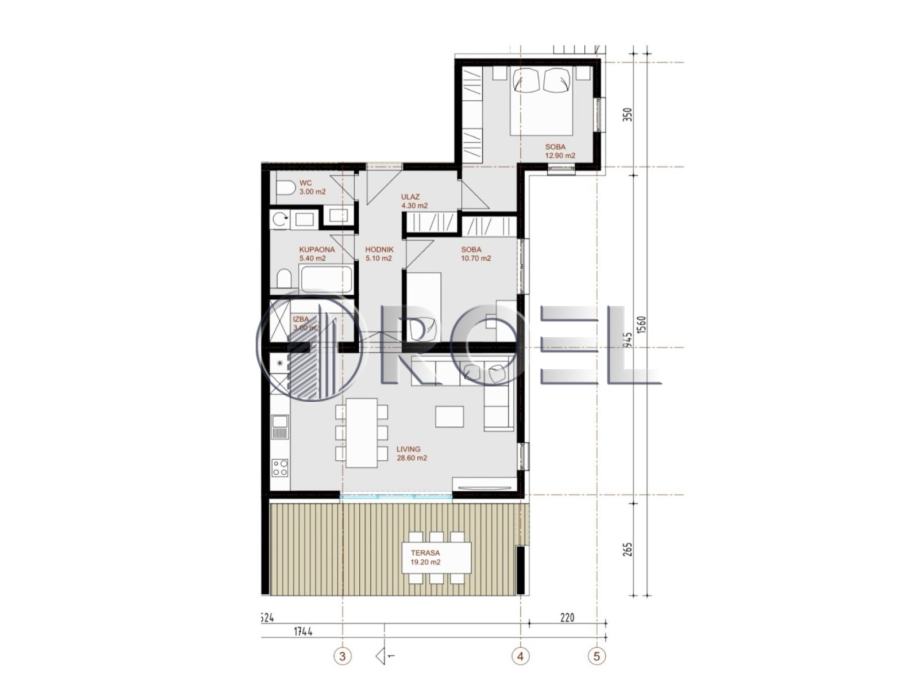 Trosobni stan s bazenom, Sveta Nedelja, NKP 89.2 m² (prodaja)