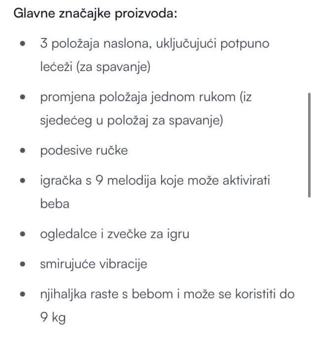 Njihaljka i lezaljka za bebu